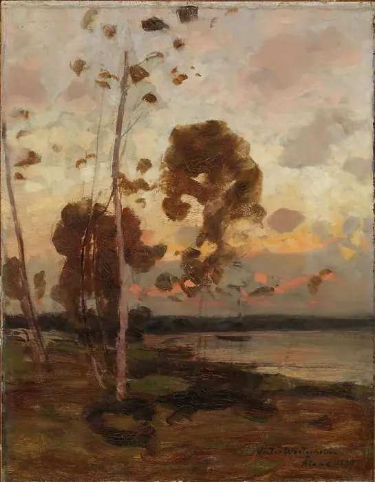 Framed Print : After the Sunset, Landscape from aland, 1886. Creator: Victor Westerholm Framed Print : After the Sunset, Landscape from aland, 1886. Creator: Victor Westerholm