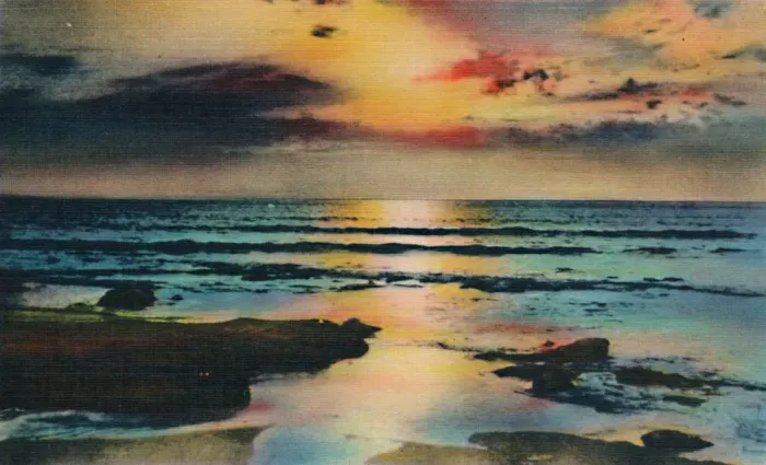 Framed Print : Sunset on the Pacific. La Jolla, California, c1941 Framed Print : Sunset on the Pacific. La Jolla, California, c1941