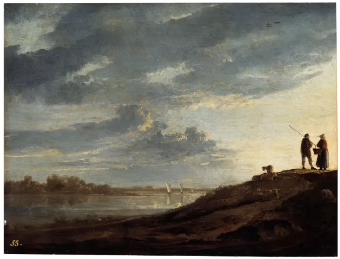 Framed Print : Sunset over the River, 1650s. Artist: Aelbert Cuyp Framed Print : Sunset over the River, 1650s. Artist: Aelbert Cuyp