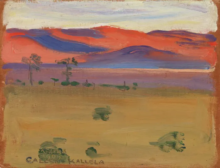 Framed Print : Sunset on the Savannah, 1909. Creator: Akseli Gallen-Kallela Framed Print : Sunset on the Savannah, 1909. Creator: Akseli Gallen-Kallela