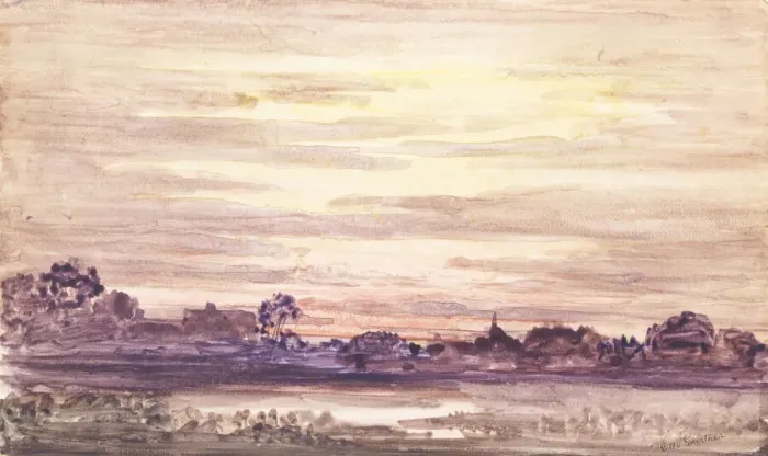 Framed Print : Sunset after Storm, ca. 1900. Creator: Otto Gaertner Framed Print : Sunset after Storm, ca. 1900. Creator: Otto Gaertner