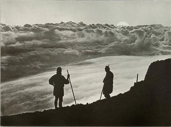 Sunset from the Summit of Fuji, 1910. Creator: Herbert Ponting