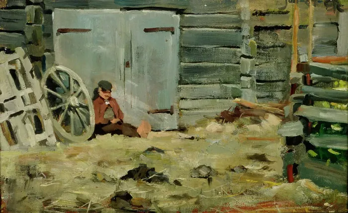 Framed Print : In the Sunshine, 1884. Creator: Akseli Gallen-Kallela Framed Print : In the Sunshine, 1884. Creator: Akseli Gallen-Kallela