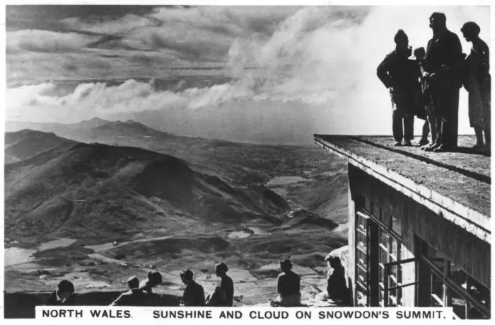 Framed Print : Sunshine and clouds on Snowdons summit, north Wales, 1936 Framed Print : Sunshine and clouds on Snowdons summit, north Wales, 1936