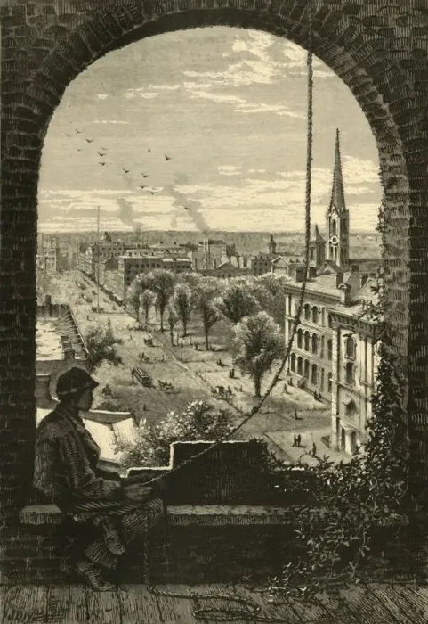 Framed Print : Superior Street, Cleveland, from Presbyterian Church, 1872. Creator: John Karst Framed Print : Superior Street, Cleveland, from Presbyterian Church, 1872. Creator: John Karst