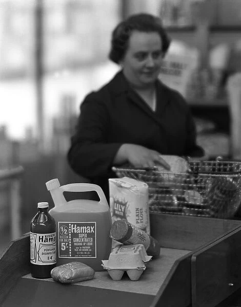 Supermarket checkout, Mexborough, South Yorkshire, 1966. Artist: Michael Walters