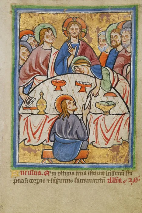 Framed Print : The Last Supper, about 1190-1200; text added about 1480-1490. Creator: Unknown Framed Print : The Last Supper, about 1190-1200; text added about 1480-1490. Creator: Unknown