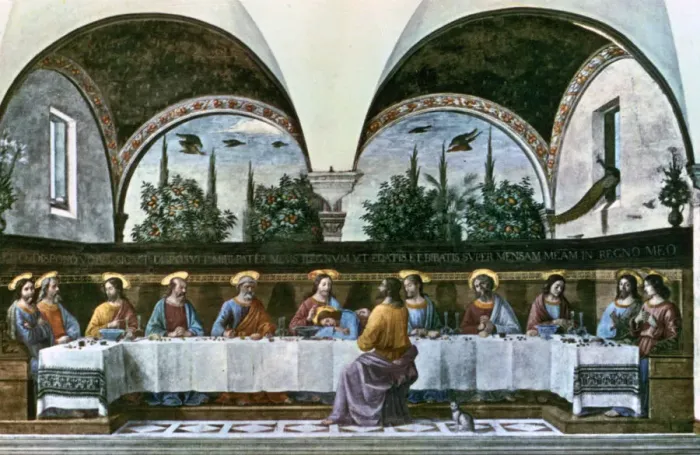 Framed Print : The Last Supper, 1480. Artist: Domenico Ghirlandaio Framed Print : The Last Supper, 1480. Artist: Domenico Ghirlandaio