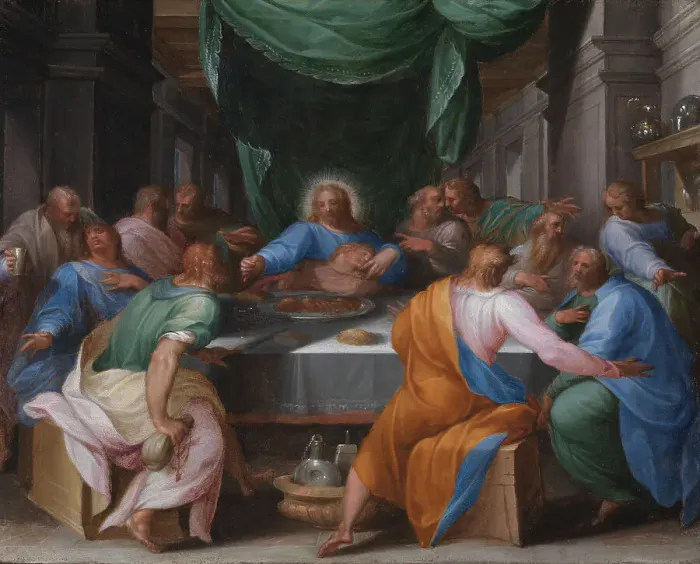 Framed Print : The Last Supper, 1547-1592. Creator: Girolamo Muziano Framed Print : The Last Supper, 1547-1592. Creator: Girolamo Muziano