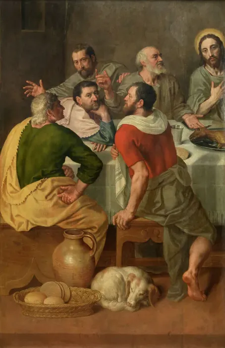 Framed Print : The Last Supper, 1575. Creator: Adriaen Thomasz Key Framed Print : The Last Supper, 1575. Creator: Adriaen Thomasz Key
