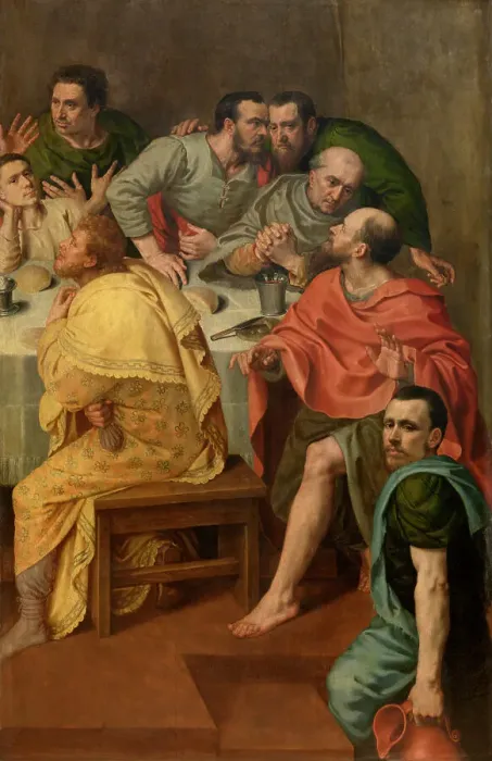Framed Print : The Last Supper, 1575. Creator: Adriaen Thomasz Key Framed Print : The Last Supper, 1575. Creator: Adriaen Thomasz Key