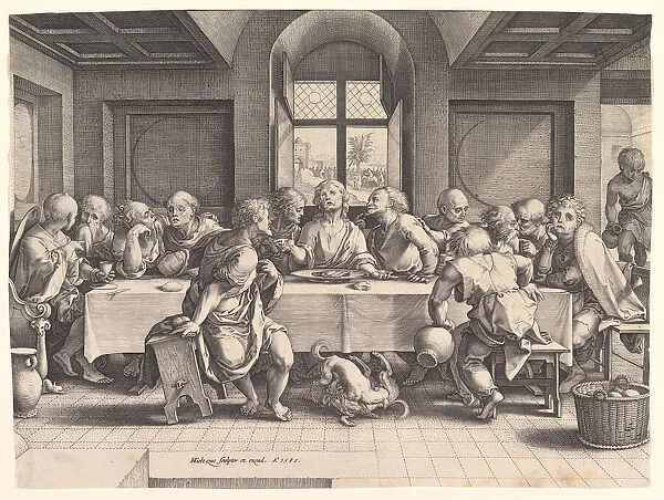 The Last Supper, 1585. Creator: Hendrik Goltzius