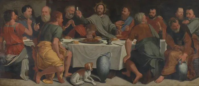 Framed Print : The Last Supper, 1588. Creator: Lambert van Noort Framed Print : The Last Supper, 1588. Creator: Lambert van Noort