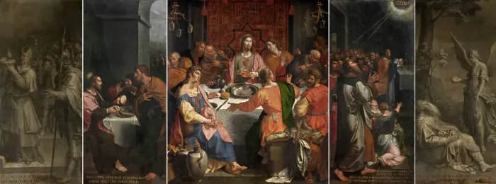 Framed Print : The Last Supper, 1589-1596. Creator: Ambrosius Francken I Framed Print : The Last Supper, 1589-1596. Creator: Ambrosius Francken I