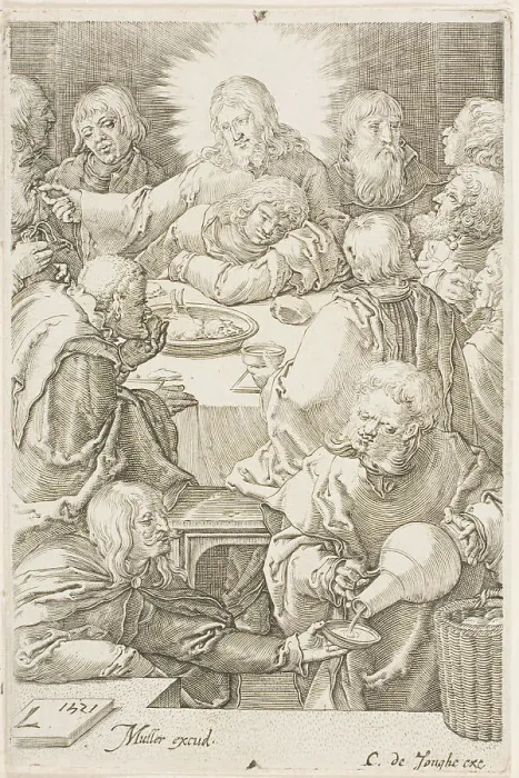 Framed Print : The Last Supper, 1615 / 1620. Creator: Jan Muller Framed Print : The Last Supper, 1615 / 1620. Creator: Jan Muller