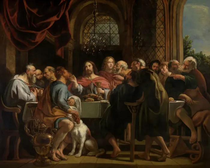Framed Print : The Last Supper, 1654-1655. Creator: Jordaens, Jacob (1593-1678) Framed Print : The Last Supper, 1654-1655. Creator: Jordaens, Jacob (1593-1678)