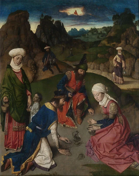 The Last Supper altarpiece: The Gathering of Manna (right wing), 1464-1468. Artist: Bouts, Dirk (1410  /  20-1475)