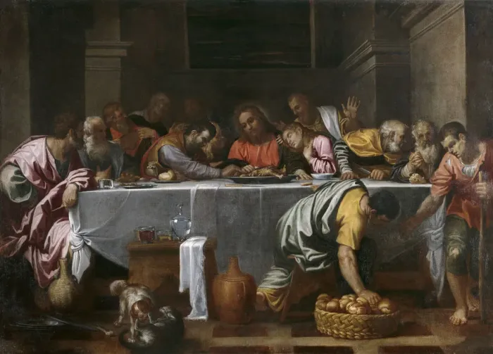 Framed Print : The Last Supper. Artist: Carracci, Agostino (1557-1602) Framed Print : The Last Supper. Artist: Carracci, Agostino (1557-1602)