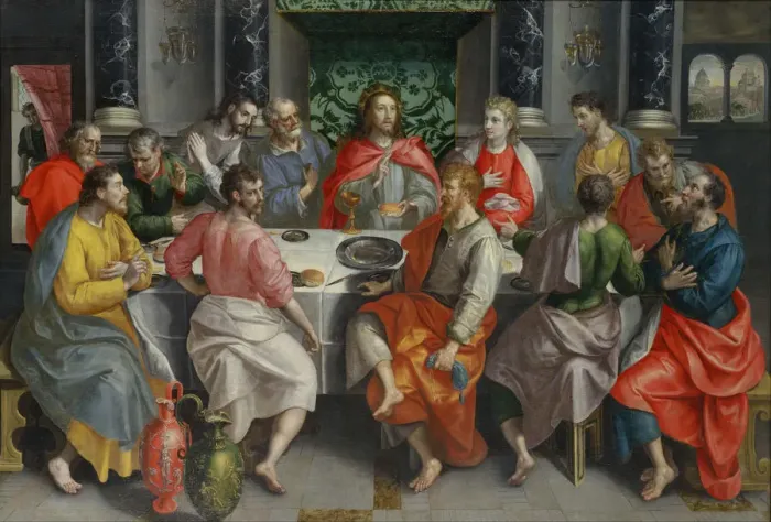 Framed Print : The Last Supper. Artist: Vos, Maerten, de (1532-1603) Framed Print : The Last Supper. Artist: Vos, Maerten, de (1532-1603)