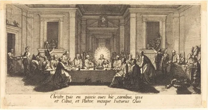Framed Print : The Last Supper, c. 1618. Creator: Jacques Callot Framed Print : The Last Supper, c. 1618. Creator: Jacques Callot