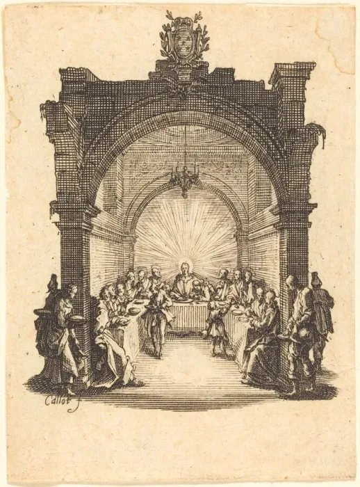 Framed Print : The Last Supper, c. 1624 / 1625. Creator: Jacques Callot Framed Print : The Last Supper, c. 1624 / 1625. Creator: Jacques Callot