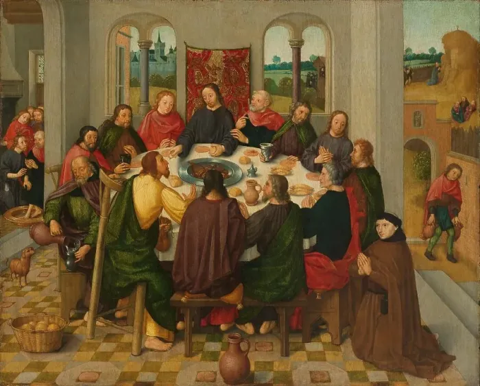 Framed Print : Last Supper, c.1485-c.1500. Creator: Master of the Amsterdam Death of the Virgin Framed Print : Last Supper, c.1485-c.1500. Creator: Master of the Amsterdam Death of the Virgin