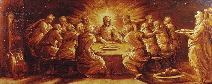 Framed Print : The Last Supper, c1545. Creator: Giorgio Vasari Framed Print : The Last Supper, c1545. Creator: Giorgio Vasari
