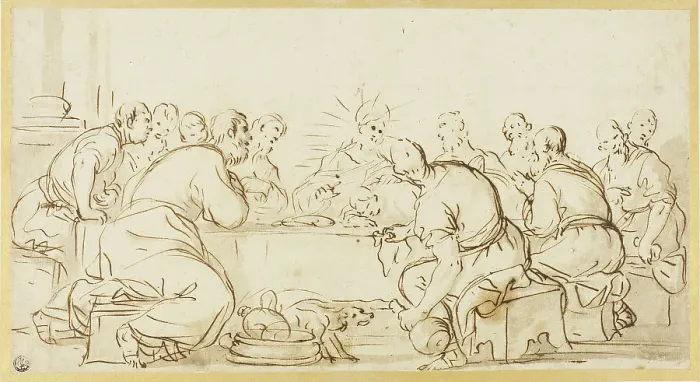 Framed Print : Last Supper, c.1685. Creator: Luca Giordano Framed Print : Last Supper, c.1685. Creator: Luca Giordano