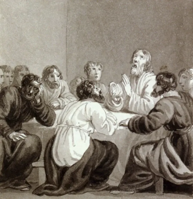 Framed Print : The Last Supper, c1810-c1844. Artist: Henry Corbould Framed Print : The Last Supper, c1810-c1844. Artist: Henry Corbould