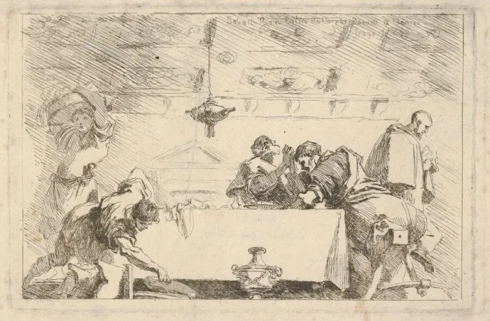 Framed Print : The Last Supper, ca. 1761-64. Creator: Jean-Honore Fragonard Framed Print : The Last Supper, ca. 1761-64. Creator: Jean-Honore Fragonard