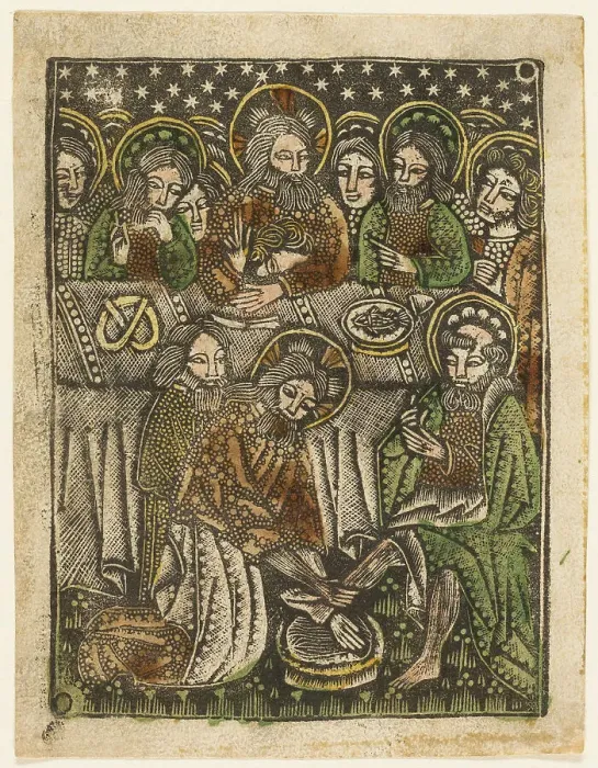 Framed Print : The Last Supper and Christ Washing the Feet of the Apostles, 1460-65. Creator: Unknown Framed Print : The Last Supper and Christ Washing the Feet of the Apostles, 1460-65. Creator: Unknown
