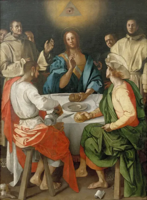 Framed Print : The Supper at Emmaus, 1525. Artist: Pontormo (1494-1557) Framed Print : The Supper at Emmaus, 1525. Artist: Pontormo (1494-1557)