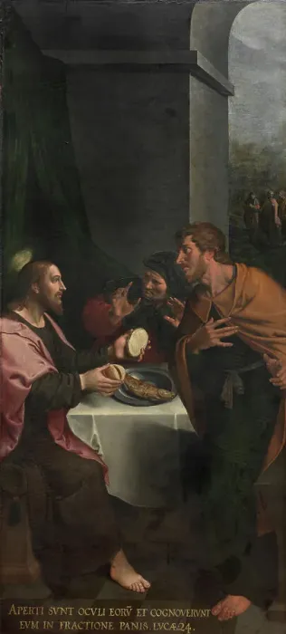 Framed Print : The Supper at Emmaus, 1589-1596. Creator: Ambrosius Francken I Framed Print : The Supper at Emmaus, 1589-1596. Creator: Ambrosius Francken I