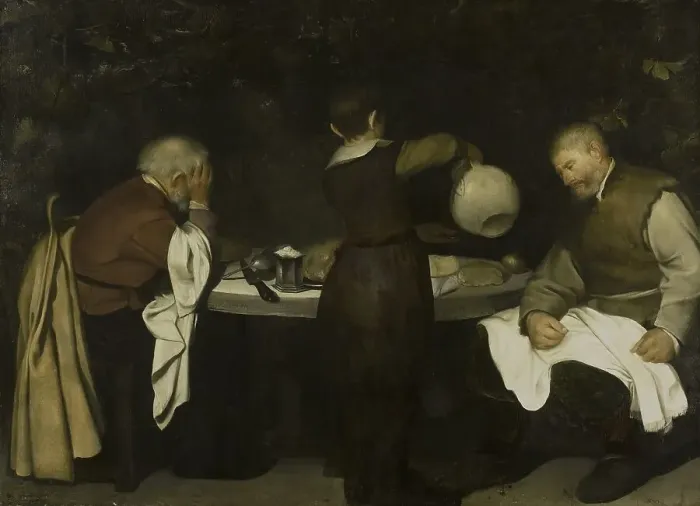 Framed Print : Supper at Emmaus, 1620-1680. Creator: Anon Framed Print : Supper at Emmaus, 1620-1680. Creator: Anon