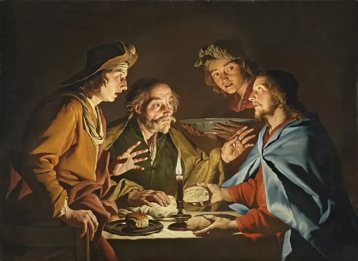 Framed Print : The Supper at Emmaus, 1633. Creator: Matthias Stomer Framed Print : The Supper at Emmaus, 1633. Creator: Matthias Stomer