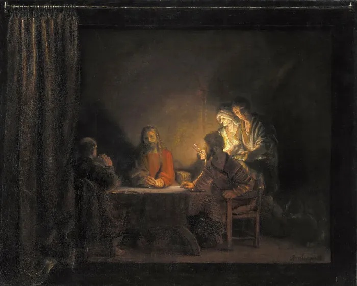 Framed Print : Supper at Emmaus, 1648. Creator: Rembrandt Harmensz van Rijn Framed Print : Supper at Emmaus, 1648. Creator: Rembrandt Harmensz van Rijn