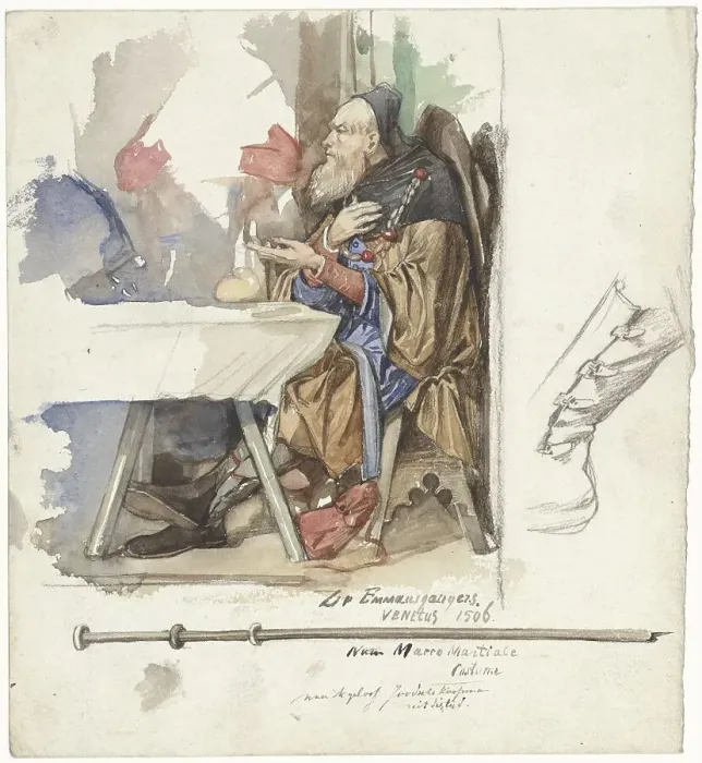Framed Print : Detail from The Supper at Emmaus, 1865-1930. Creator: Jac van Looij Framed Print : Detail from The Supper at Emmaus, 1865-1930. Creator: Jac van Looij