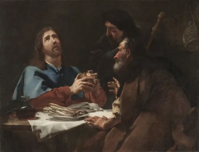 Framed Print : The Supper at Emmaus, c. 1720. Creator: Giovanni Battista Piazzetta (Italian, 1682-1754) Framed Print : The Supper at Emmaus, c. 1720. Creator: Giovanni Battista Piazzetta (Italian, 1682-1754)