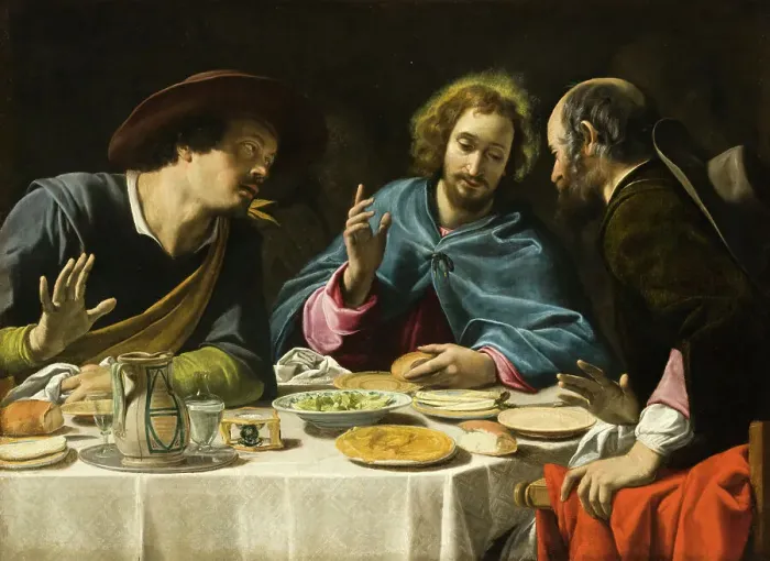 Framed Print : The Supper at Emmaus, c1625. Creator: Filippo Tarchiani Framed Print : The Supper at Emmaus, c1625. Creator: Filippo Tarchiani