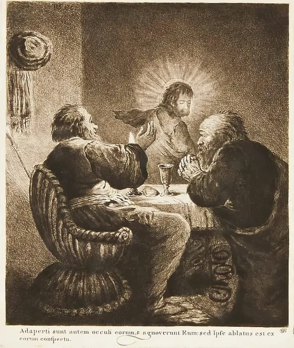 Framed Print : Supper at Emmaus, c1760s-1780s Creator: William Baillie Framed Print : Supper at Emmaus, c1760s-1780s Creator: William Baillie