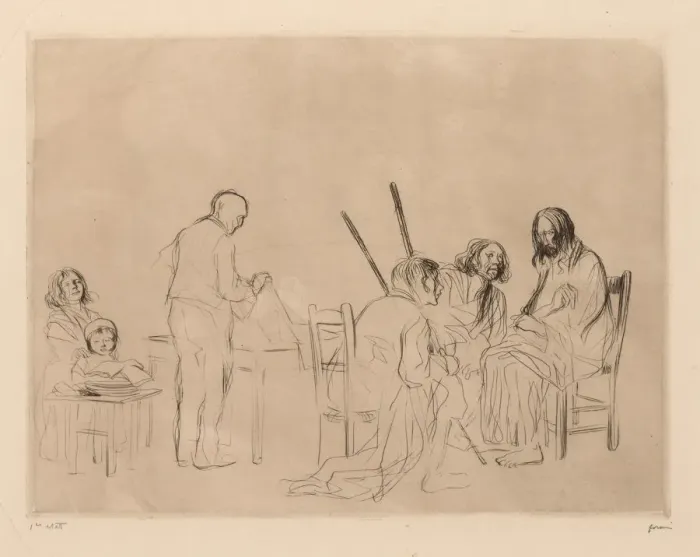 Framed Print : Supper at Emmaus. Creator: Jean Louis Forain (French, 1852-1931) Framed Print : Supper at Emmaus. Creator: Jean Louis Forain (French, 1852-1931)