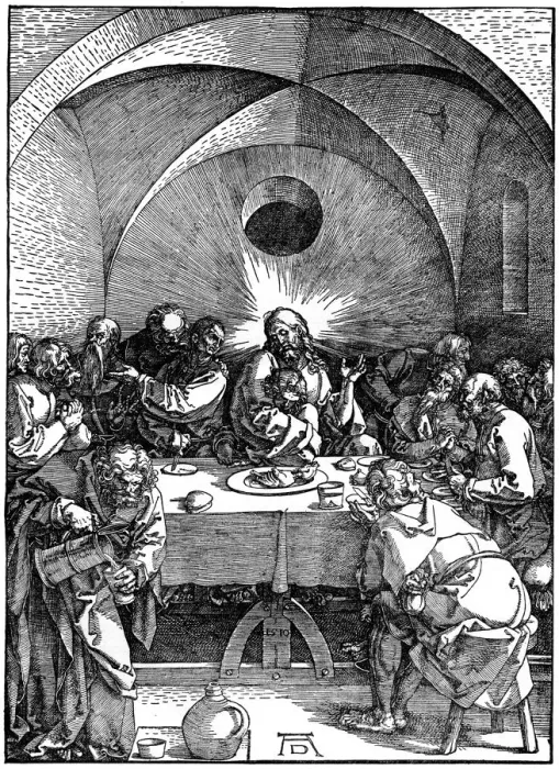 Framed Print : The Last Supper from the Great Passion series, c1510, (1936). Artist: Albrecht Durer Framed Print : The Last Supper from the Great Passion series, c1510, (1936). Artist: Albrecht Durer