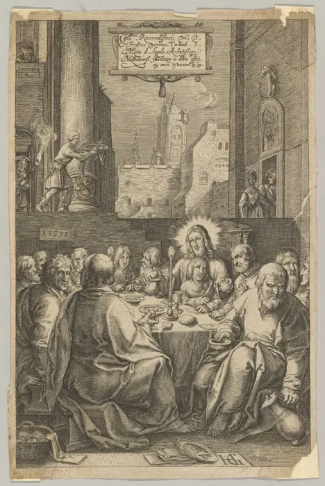 Framed Print : The Last Supper, from The Passion of Christ, ca. 1623. Creator: Ludovicus Siceram Framed Print : The Last Supper, from The Passion of Christ, ca. 1623. Creator: Ludovicus Siceram