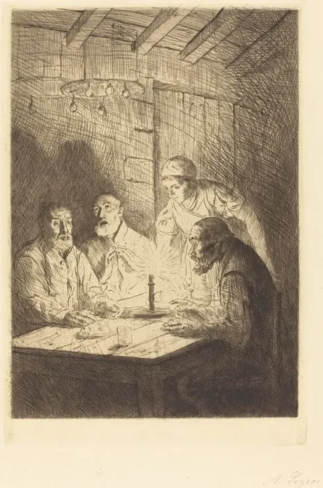 Framed Print : Supper of the Poor (Le souper chez misere). Creator: Alphonse Legros Framed Print : Supper of the Poor (Le souper chez misere). Creator: Alphonse Legros