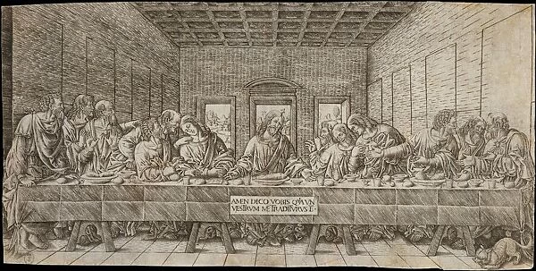 The Last Supper, with a Spaniel, ca. 1500. Creator: Giovan Pietro Birago