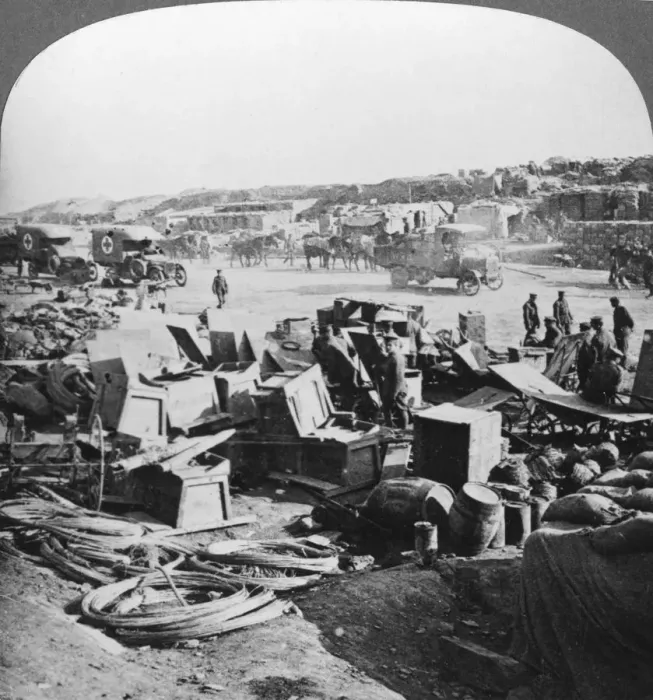 Framed Print : Supplies landed at Suvla Bay, Turkey, Gallipoli landings, World War I, 1915. Artist: Realistic Travels Publishers Framed Print : Supplies landed at Suvla Bay, Turkey, Gallipoli landings, World War I, 1915. Artist: Realistic Travels Publishers