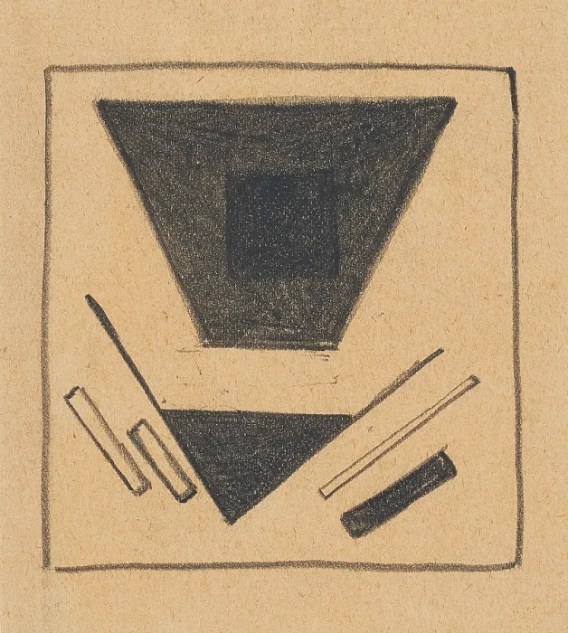 Framed Print : Suprematist Composition: Projected Plane, 1915. Creator: Malevich, Kasimir Severinovich (1878-1935)