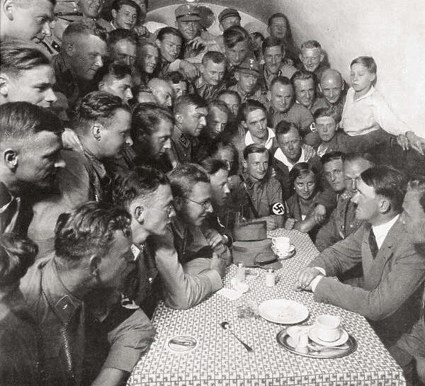 The supreme SA leader Adolf Hitler with his comrades, 1938