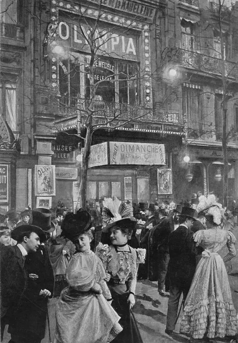 Framed Print : Sur Le Boulevard - La Sortie De L Olympia, 1900 Framed Print : Sur Le Boulevard - La Sortie De L Olympia, 1900