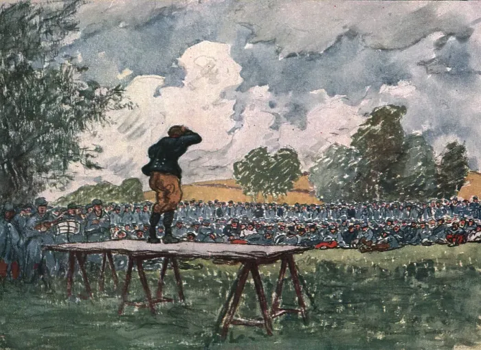 Framed Print : Sur le front d'artois - Feuilles d'Album de Jean Lefort; Matinee recreative, 1915 (1916). Creator: Jean Lefort Framed Print : Sur le front d'artois - Feuilles d'Album de Jean Lefort; Matinee recreative, 1915 (1916). Creator: Jean Lefort